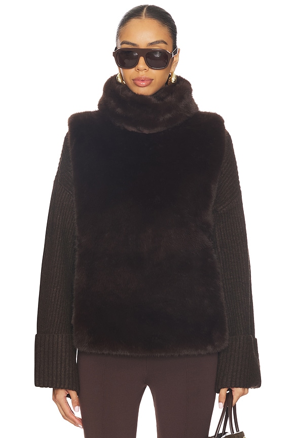 view 2 of 5 Laurelle Faux Fur Vest in Brown
