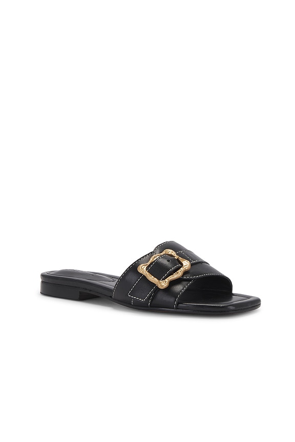 view 2 of 5 Wavy Flat Sandal in Black