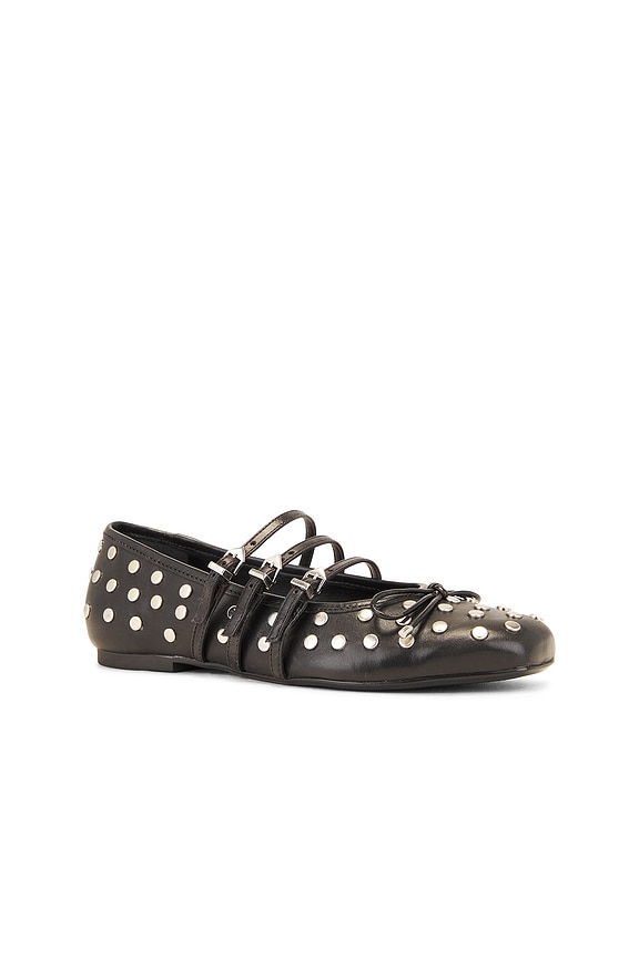 view 2 of 5 ARISSA STRAP STUDS フラットシューズ in Black