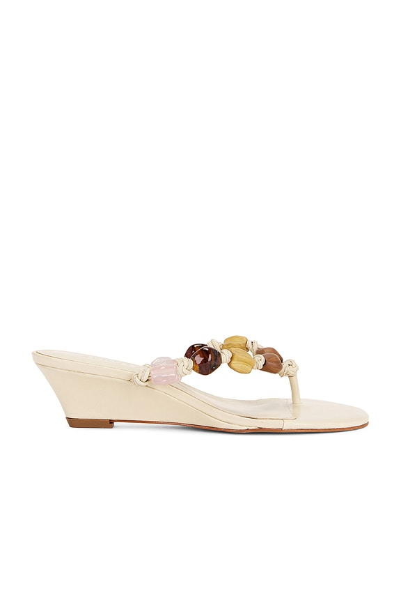 view 1 of 5 SANDALIA SAPHIRE WEDGE in Egg Shell