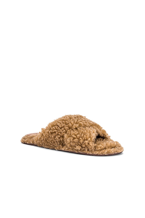 view 2 of 5 Dynora Fuzzy Slides in Camel