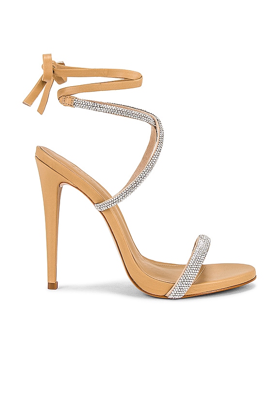 Schutz Cloe Crystal Sandal in Light Nude | REVOLVE