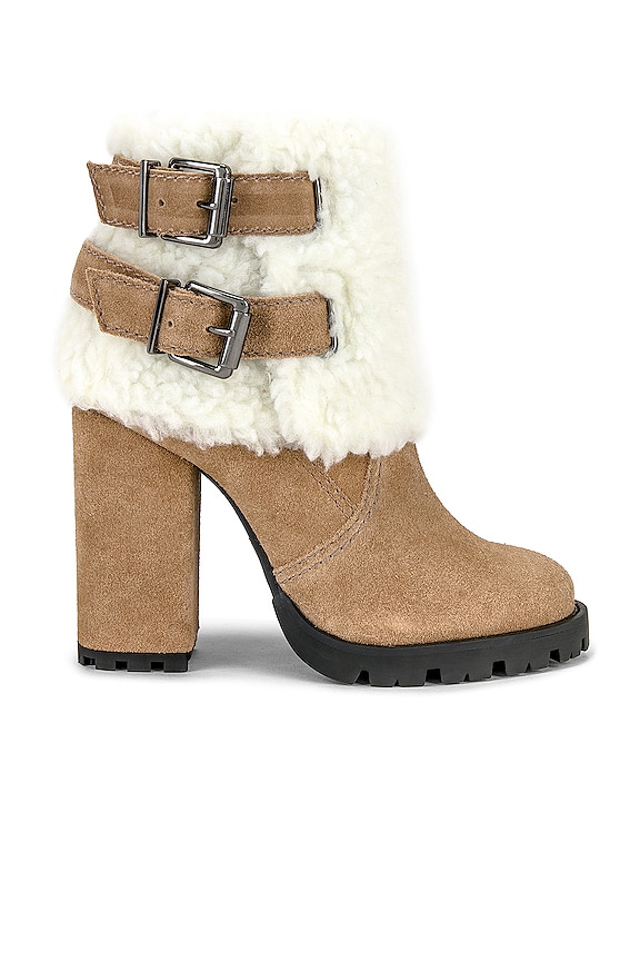 Schutz Linah Faux Fur Lined Boot in Tannin | REVOLVE