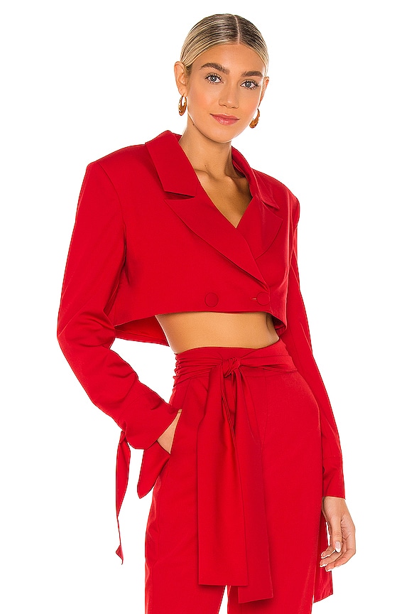 view 2 of 4 Crop Jacket in Red