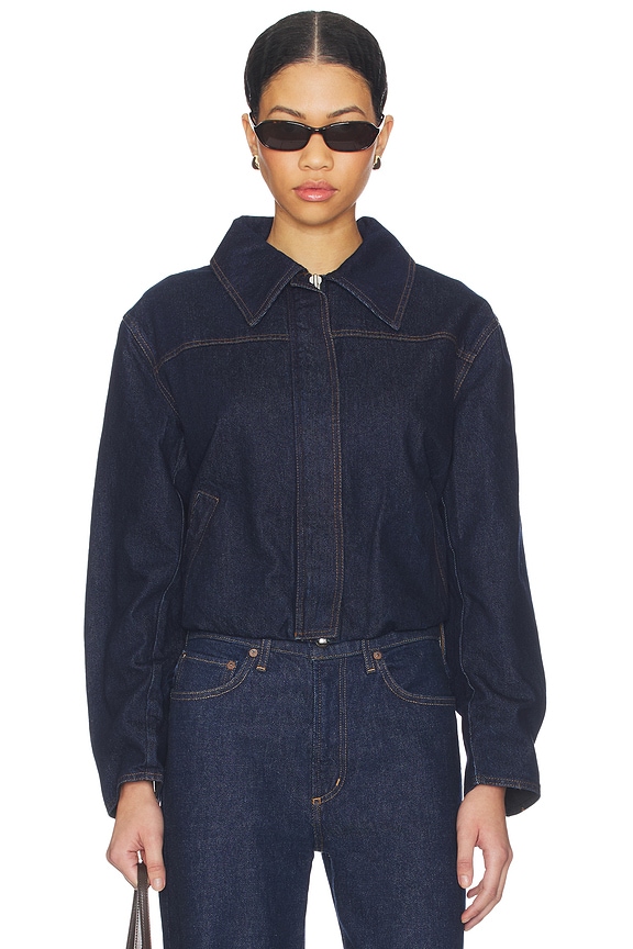 view 2 of 5 BLOUSON EN JEAN FROSTED in Dark Indigo