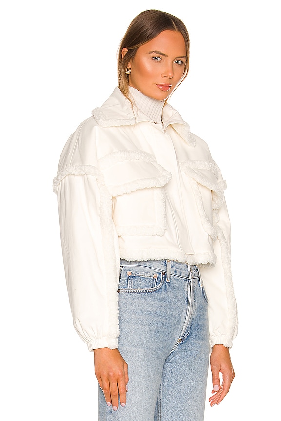 view 2 of 4 Cropped Teddy Jacket in White