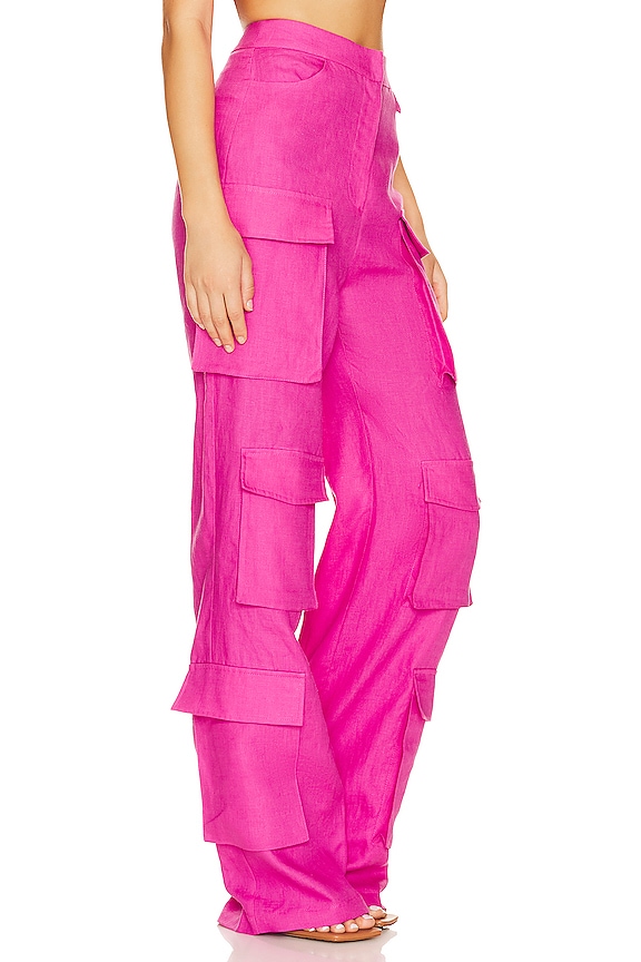 view 2 of 4 Wide Leg Cargo Pant in Fuchsia