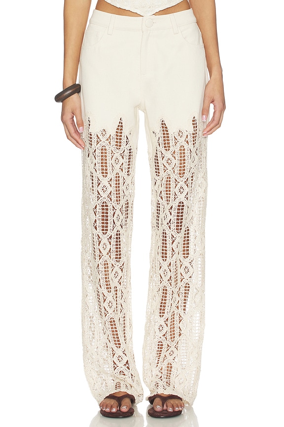 view 1 of 6 High Waisted Flare Pant in Ecru