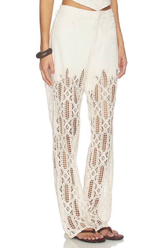 view 2 of 6 High Waisted Flare Pant in Ecru