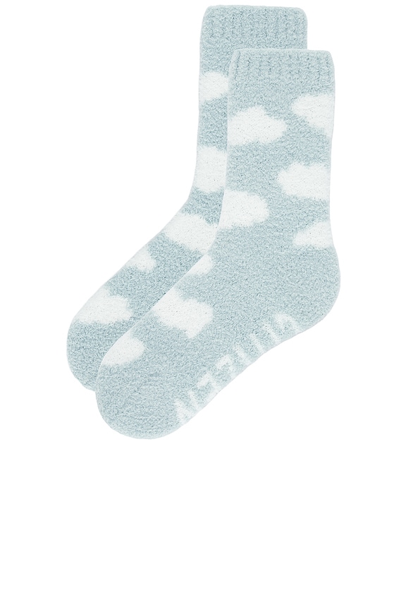 view 2 of 4 Clouds Snug Socks in Misty Blue & Off White