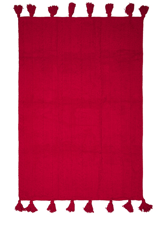 view 2 of 3 ОДЕЯЛО BRAIDED POM POM THROW in Rouge