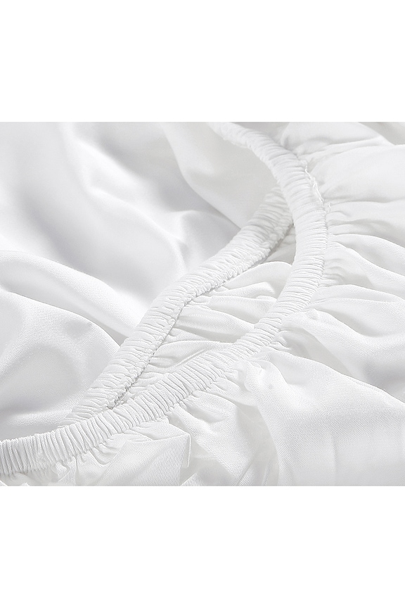 view 2 of 4 NATURAL PREMIUM BAMBOO FITTED SHEET シーツ in White