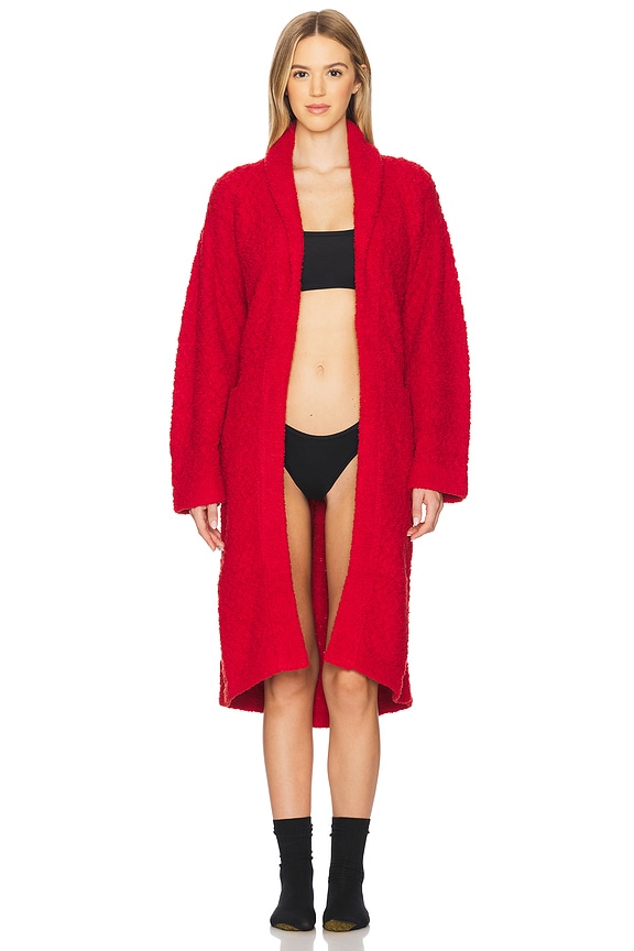 view 2 of 9 ALBORNOZ SNUG WAFFLE ROBE in Rouge