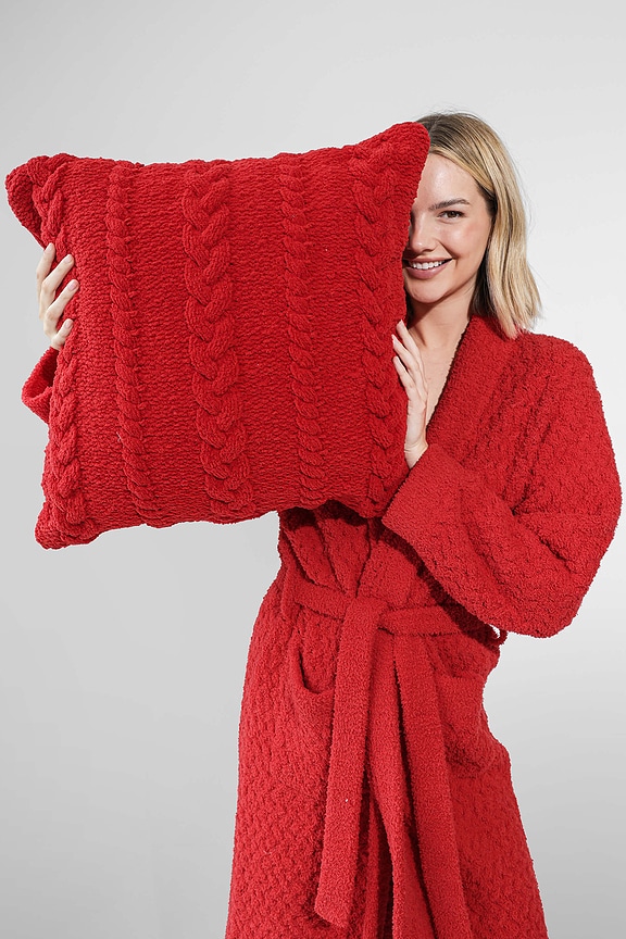 Sunday Citizen Snug Waffle Robe in Rouge | REVOLVE