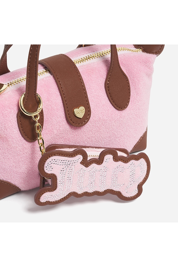 view 2 of 2 x Juicy Couture Juicy Rhinestone Logo Mini Pouch Bag Charm in Terry