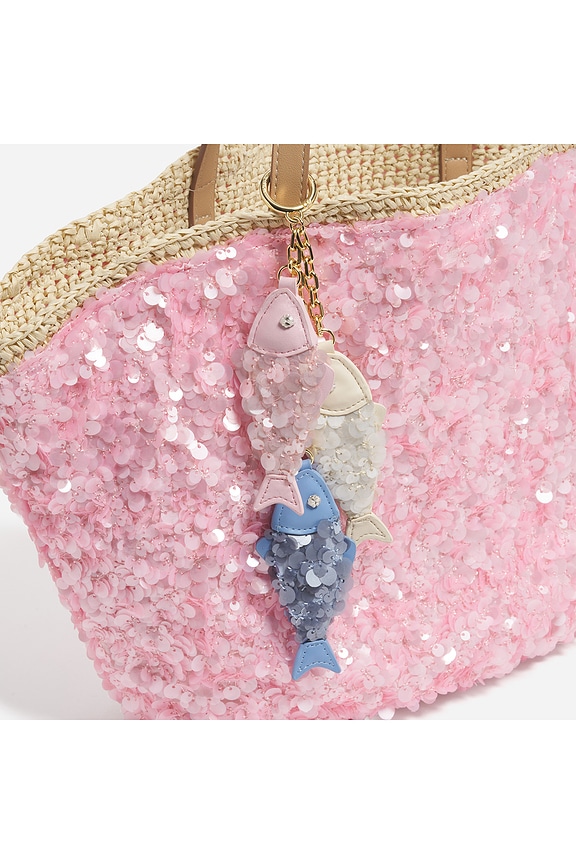 view 2 of 2 Sequin School Charm Cluster in White, Pink, Blue