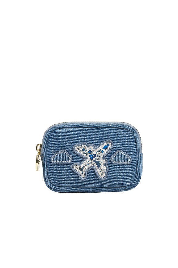 view 1 of 6 Micro Airplane Pouch in Medium Wash Denim
