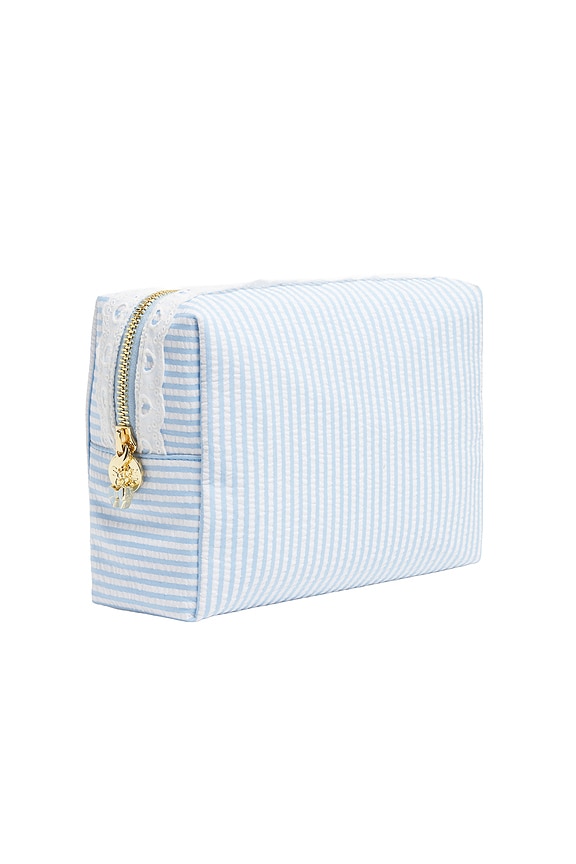 view 2 of 3 BOLSA GRANDE LARGE POUCH in Blue Seersucker