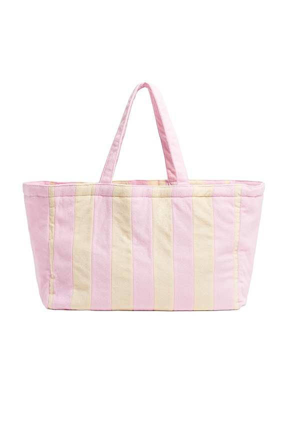 view 2 of 5 Large Everything Tote in Pink & White Stripe