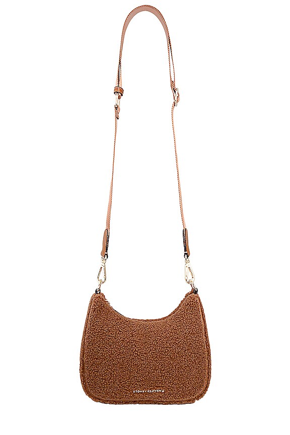 Stoney Clover Lane Sherpa Curved Crossbody Bag in Teddy REVOLVE