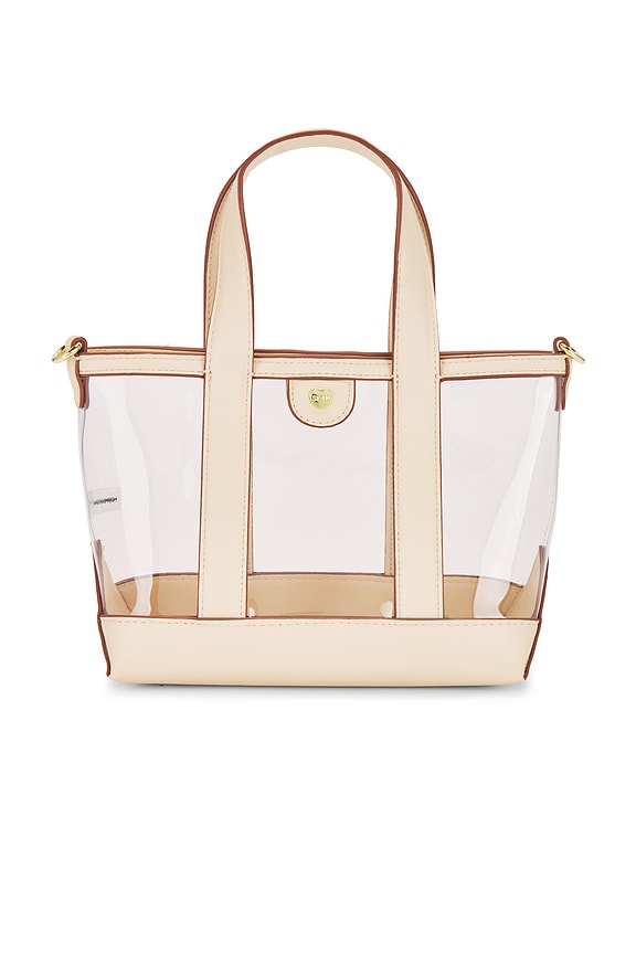 view 2 of 5 Clear Mini Tote Crossbody Bag in Clear & Sand