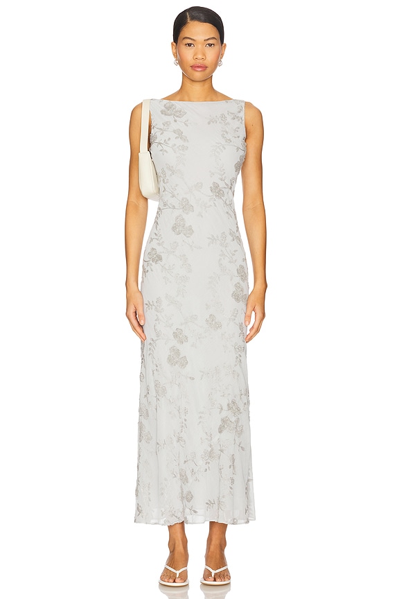view 1 of 4 x REVOLVE Blaire Embroidered Maxi Dress in Dusty Blue