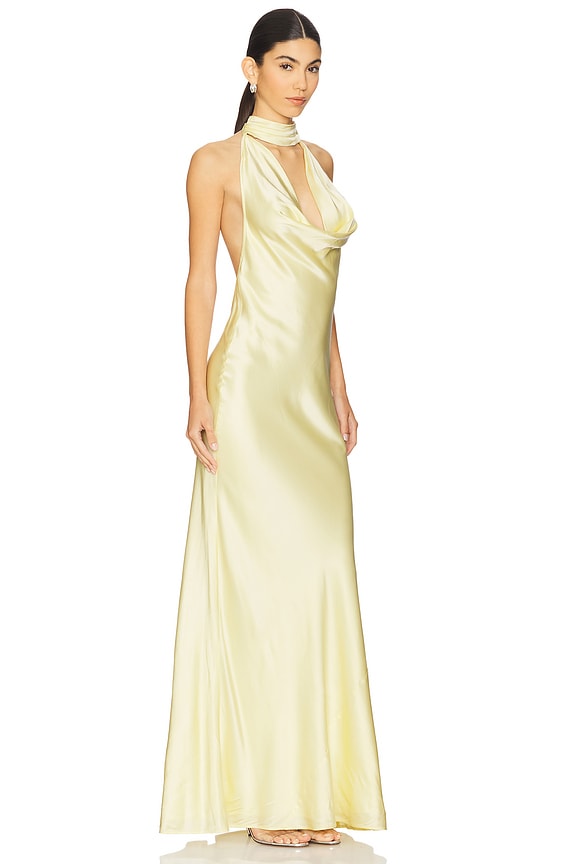 view 2 of 3 VESTIDO LARGO AMELIA in Butter Yellow