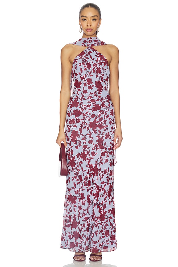 view 1 of 4 x REVOLVE Avery Gown in Blue & Red Floral