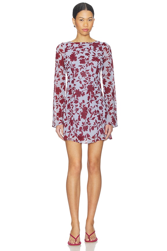 view 2 of 4 x REVOLVE Jenna Mini Dress in Blue & Red Floral