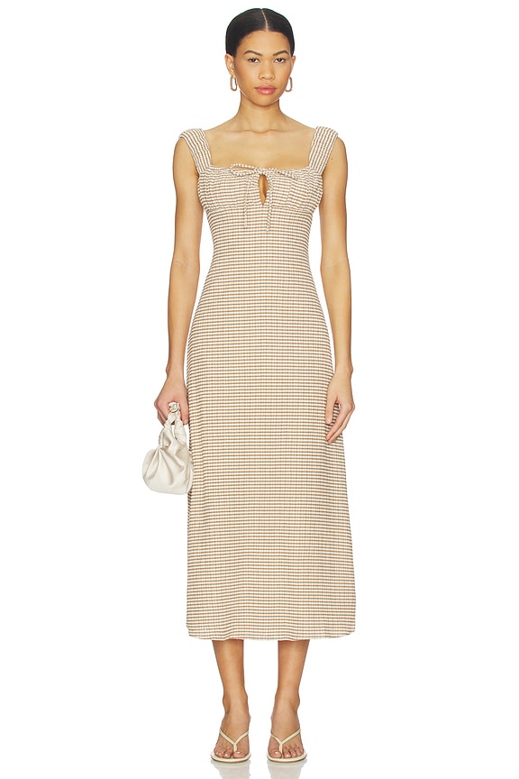 view 1 of 4 ROBE LENI in Taupe Gingham