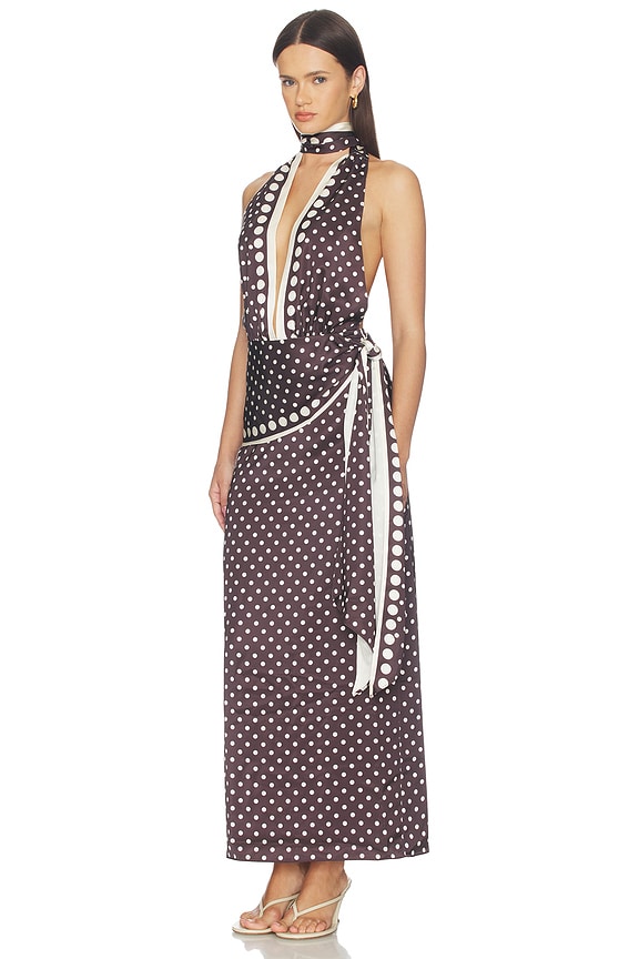 view 2 of 4 x REVOLVE Porsha Midi Dress in Brown & Ivory Dot