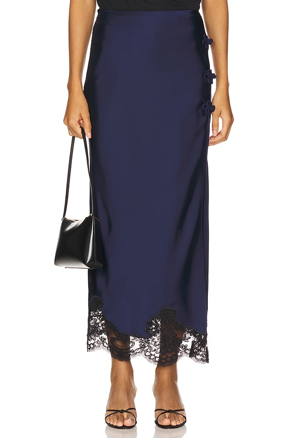 view 2 of 7 x REVOLVE Camila Midi Skirt in Navy & Black