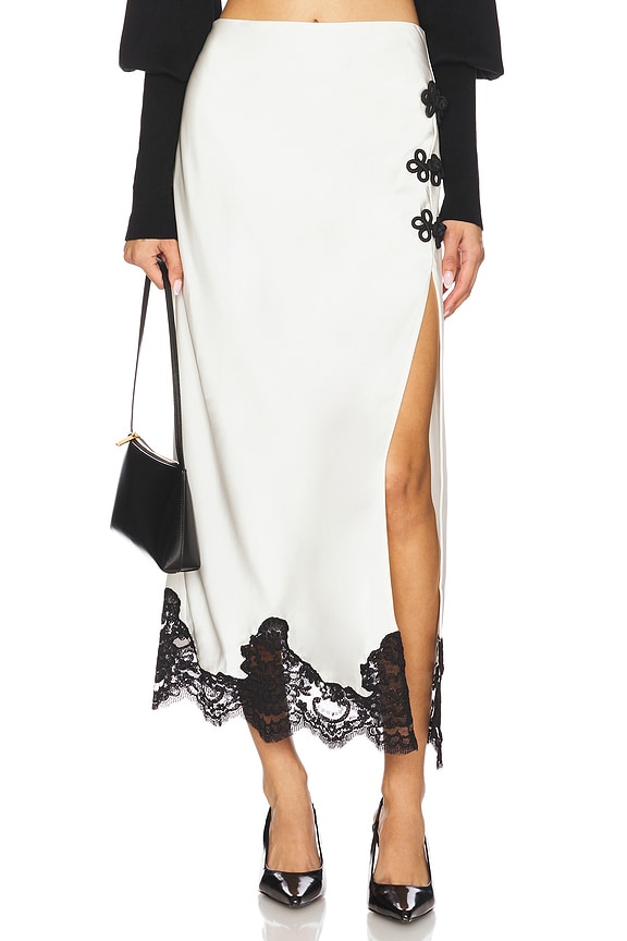 view 1 of 6 x REVOLVE Camila Midi Skirt in Ivory & Black