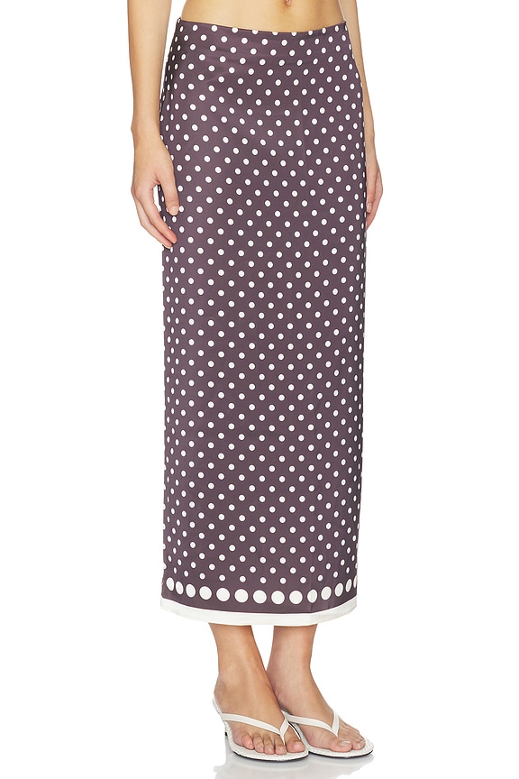 view 2 of 6 x REVOLVE Porsha Midi Skirt in Brown & Ivory Dot