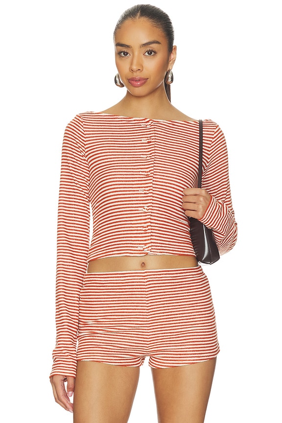 view 1 of 5 x REVOLVE Isabel Terry Cardigan in Vintage Orange Stripe