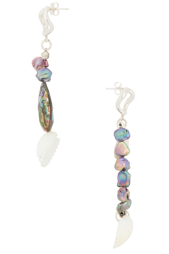 view 2 of 2 BOUCLES D'OREILLES PENDANTES BOMBA in Abalone, Seashell & Pearls