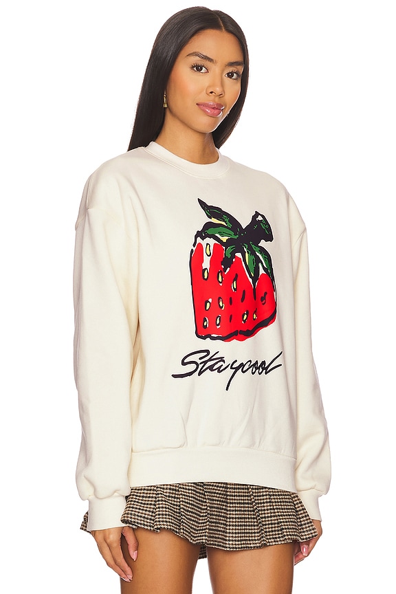 view 2 of 4 Scratch N Sniff Strawberry Sweatshirt in Cream