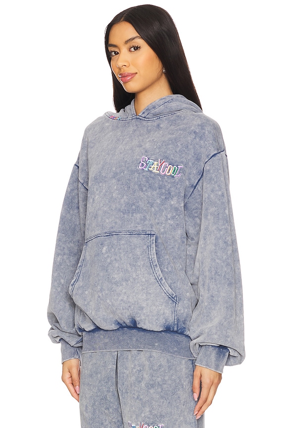 view 2 of 4 Tribal Acid Wash Hoodie in Denim
