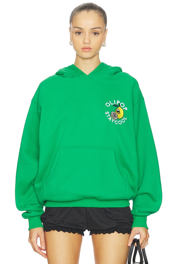 view 2 of 5 x OLIPOP Lemon Lime Hoodie in Green