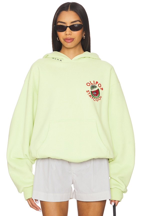 view 2 of 5 x OLIPOP Watermelon Lime Hoodie in Light Green