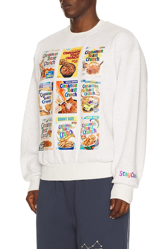view 2 of 5 x Cinnamon Toast Crunch Nostalgia Box Grid Crewneck in Heather Grey