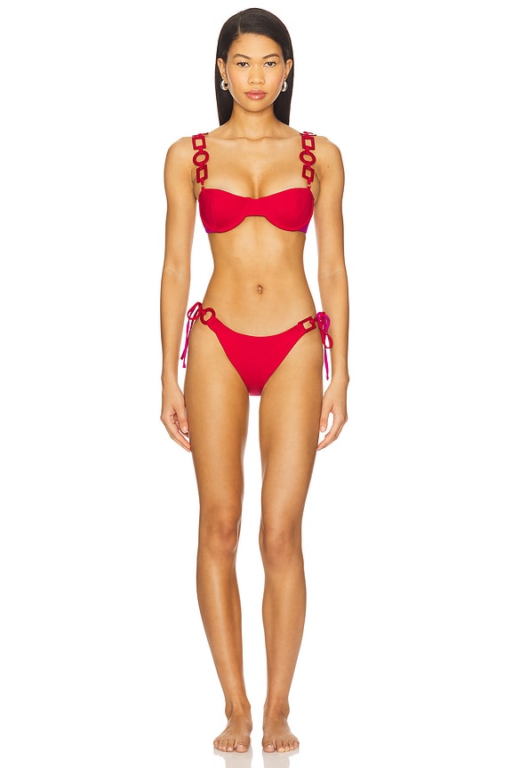 view 1 of 3 Crimson Cascade Bikini in Red & Magenta