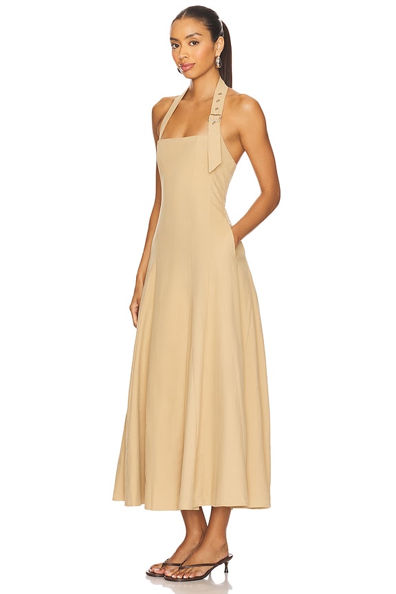 view 2 of 3 Astrid Halter Midi Dress in Camel