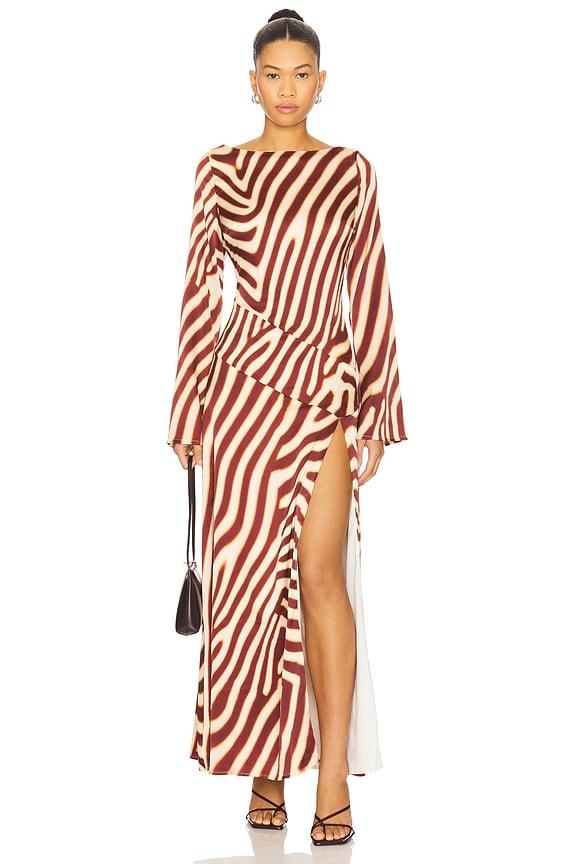 view 1 of 4 Montie Sleeved Maxi Dress in Montie Chocolate