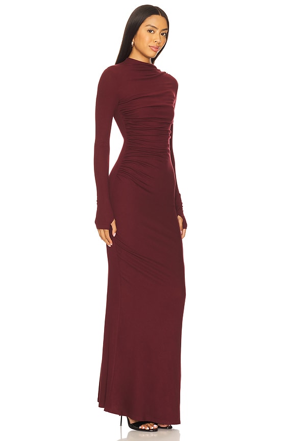view 2 of 3 Petra Sleeved Maxi Dress in Wine