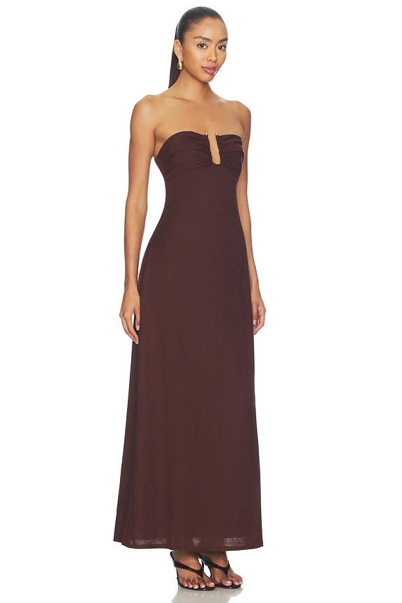 view 2 of 3 MAXIVESTIDO MARTHA in Chocolate