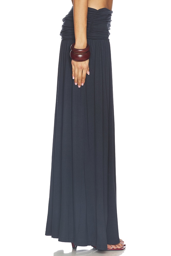 view 2 of 6 Avanni Ruched Low Waist Maxi Skirt in Granite