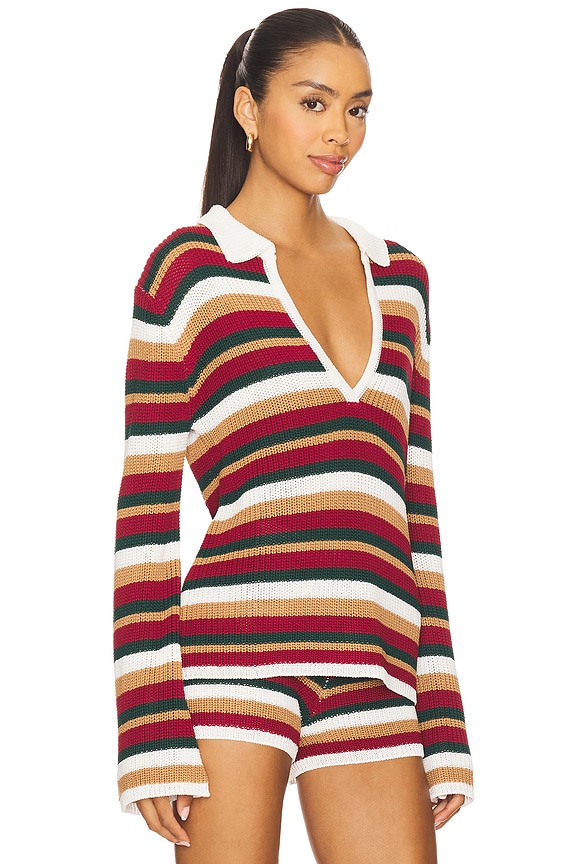 view 2 of 4 Benson Knit Top in Red Multi Stripe