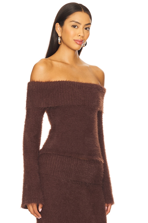 view 2 of 4 Anneliese Off Shoulder Top in Chocolate