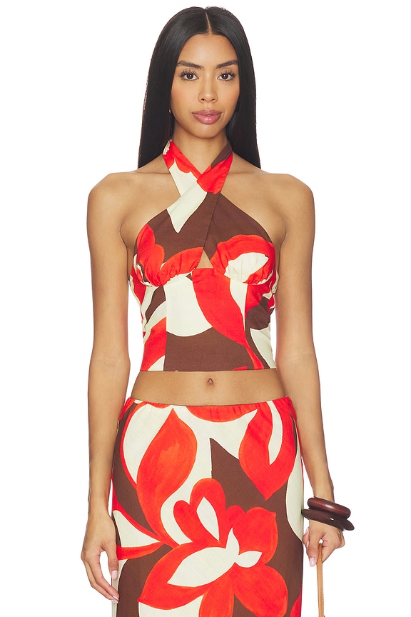 view 1 of 4 Billie Top in Amoree Chocolate Red